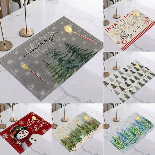 Christmas Tree Non-Slip Table Placemat Set