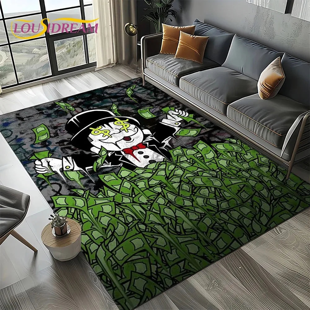 3D Monopoly Dollar Game Area Rug