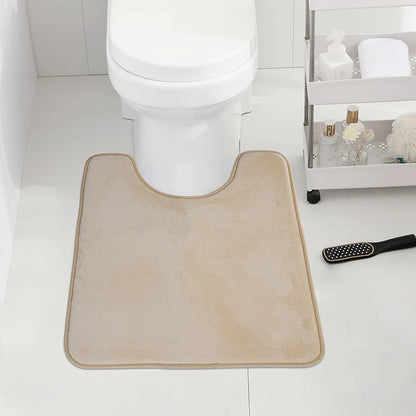 U-Shaped Bathroom Floor Mat Toilet Rug Absorbent Non-Slip Bath Mat Home Decor