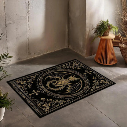 Gothic Horror Dragon Bat Pumpkin Unwelcome Mat Dark Scary Non-Slip Carpet Rug Halloween Home Decor