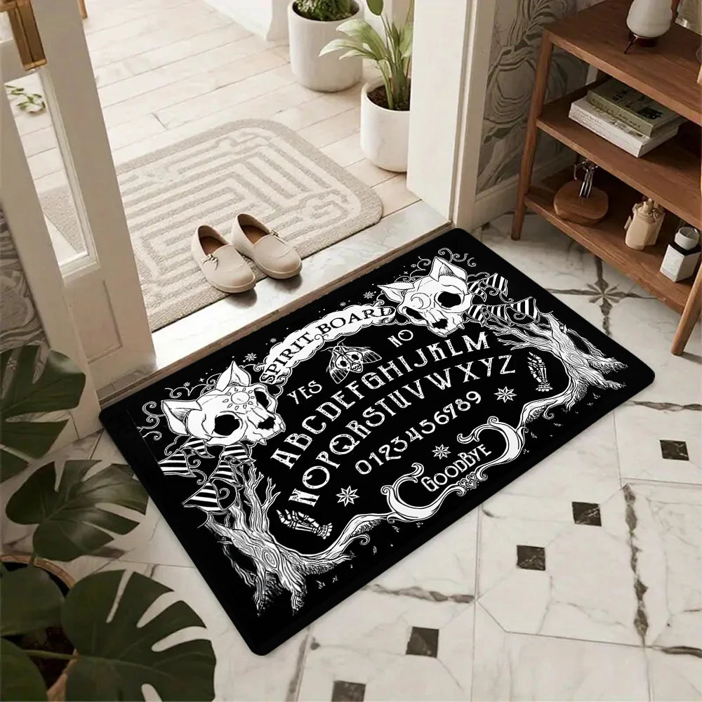 Gothic skull non-slip entryway door mat
