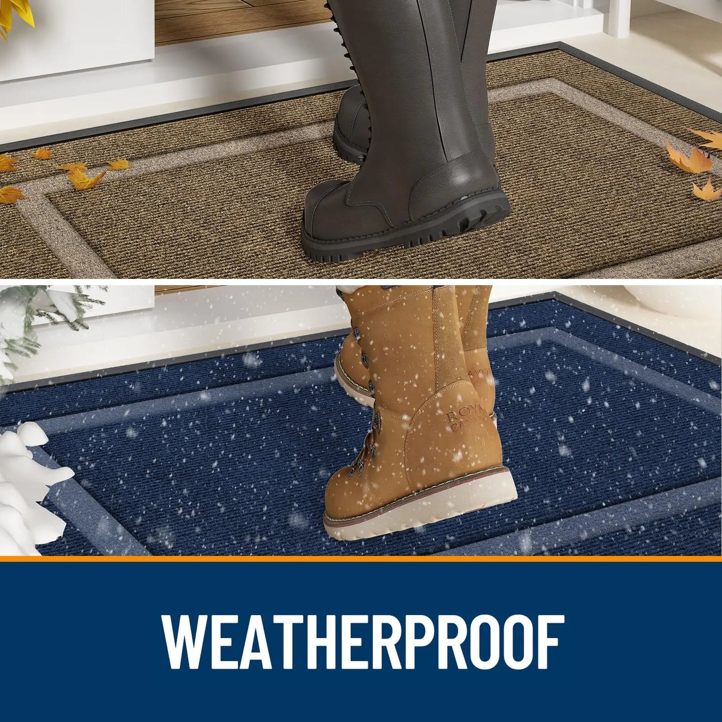 Olanly Waterproof Rubber Low Profile Doormat