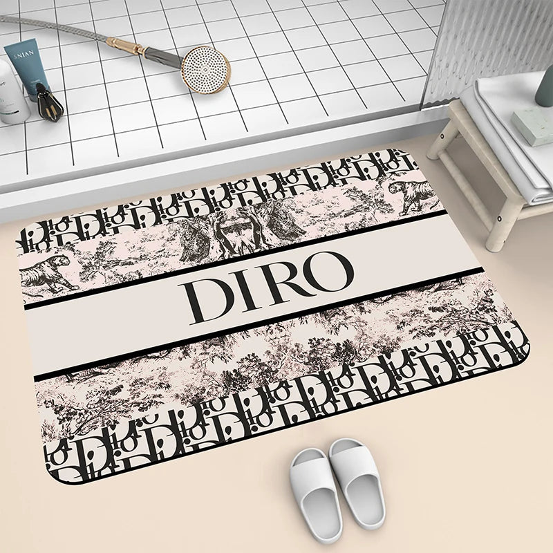 Light Luxury Diatom Mud Bathroom Floor Mat Quick-Dry Absorbent Non-Slip Toilet Door Mat