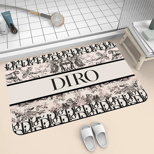 Light Luxury Diatom Mud Bathroom Floor Mat Quick-Dry Absorbent Non-Slip Toilet Door Mat