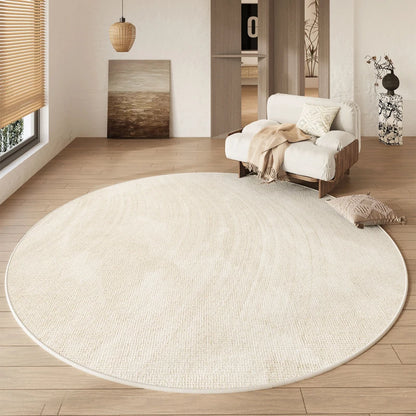 Wabi-Sabi Cream Round Waterproof Non-Slip Area Rug