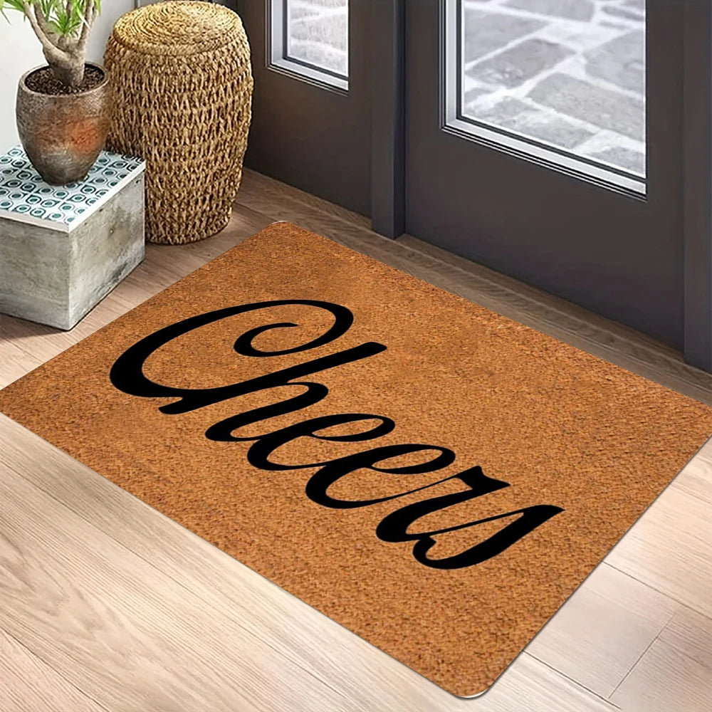 Hello handwritten anti-slip entryway door mat