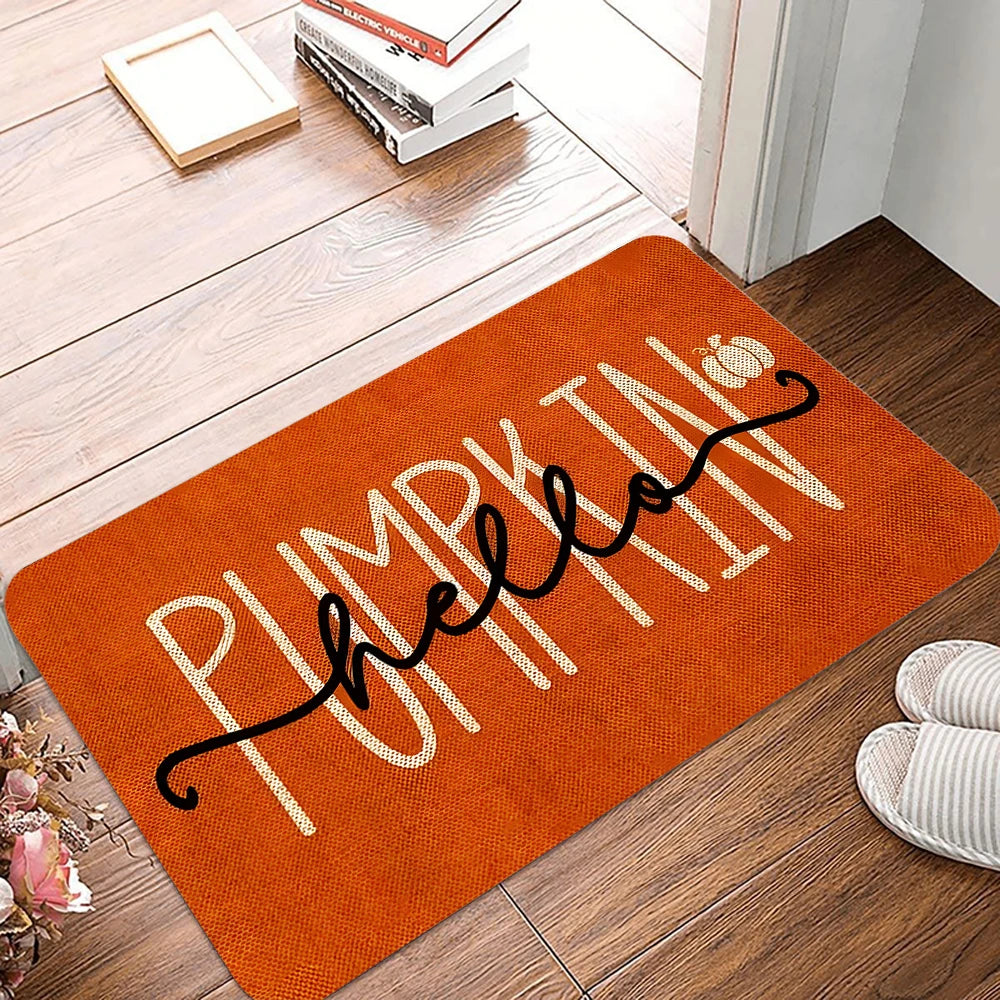 Happy Fall Pumpkin Autumn Door Mat