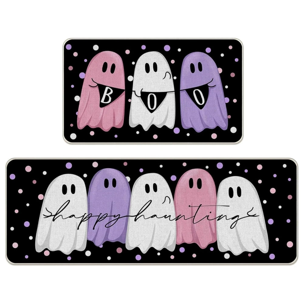 VIKAMA Halloween Kitchen Carpet Indoor Outdoor Non-Slip Welcome Floor Mat Bedroom Living Room Rug Set Home Decoration