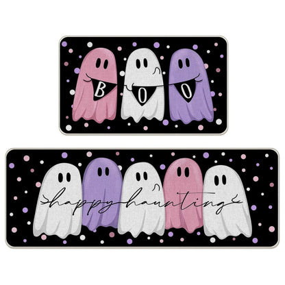 VIKAMA Halloween Kitchen Carpet Indoor Outdoor Non-Slip Welcome Floor Mat Bedroom Living Room Rug Set Home Decoration