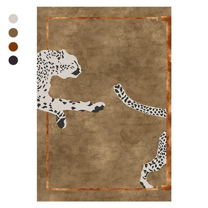 Light Luxury Leopard Print Plush Area Rug