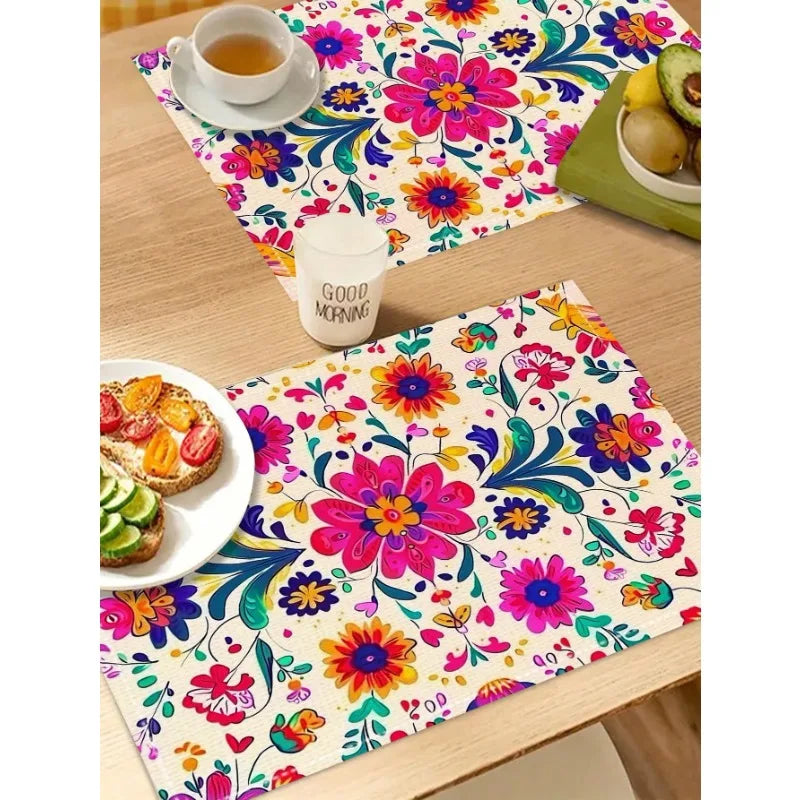 Bohemian Moroccan Mandala Heat-Resistant Placemat Set