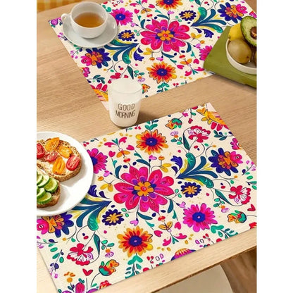 Bohemian Moroccan Mandala Heat-Resistant Placemat Set