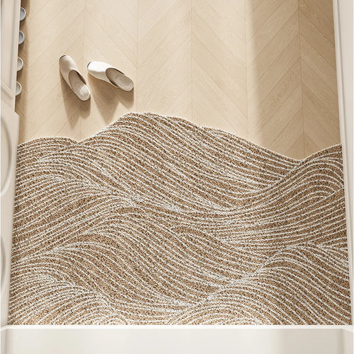Irregular Silk Ring Entrance Door Mat Anti-Slip Dirt-Resistant Foyer Carpet