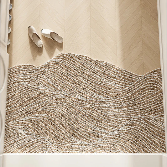 Irregular Silk Ring Entrance Door Mat Anti-Slip Dirt-Resistant Foyer Carpet