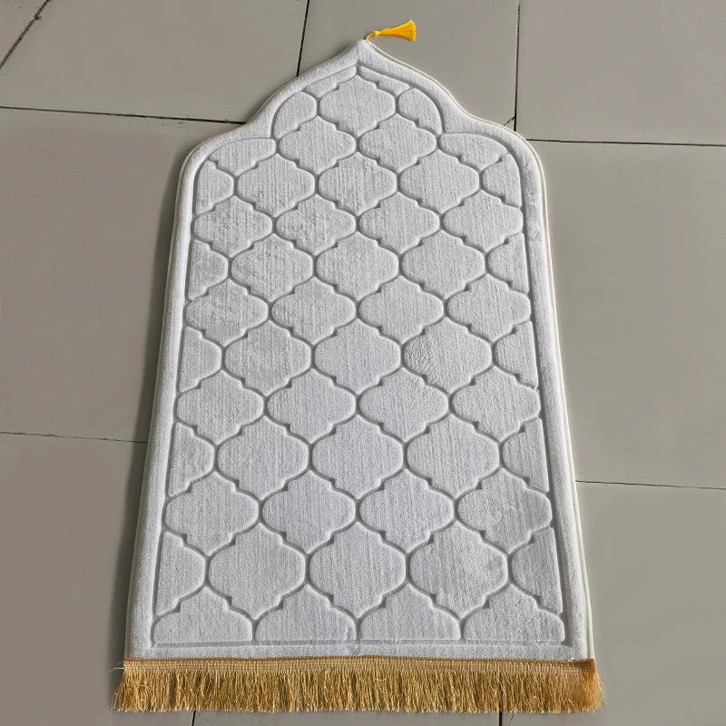 Flannel Prayer Mat Non-Slip Soft Portable Worship Rug Travel Ramadan Gift