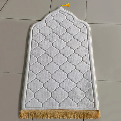 Flannel Prayer Mat Non-Slip Soft Portable Worship Rug Travel Ramadan Gift