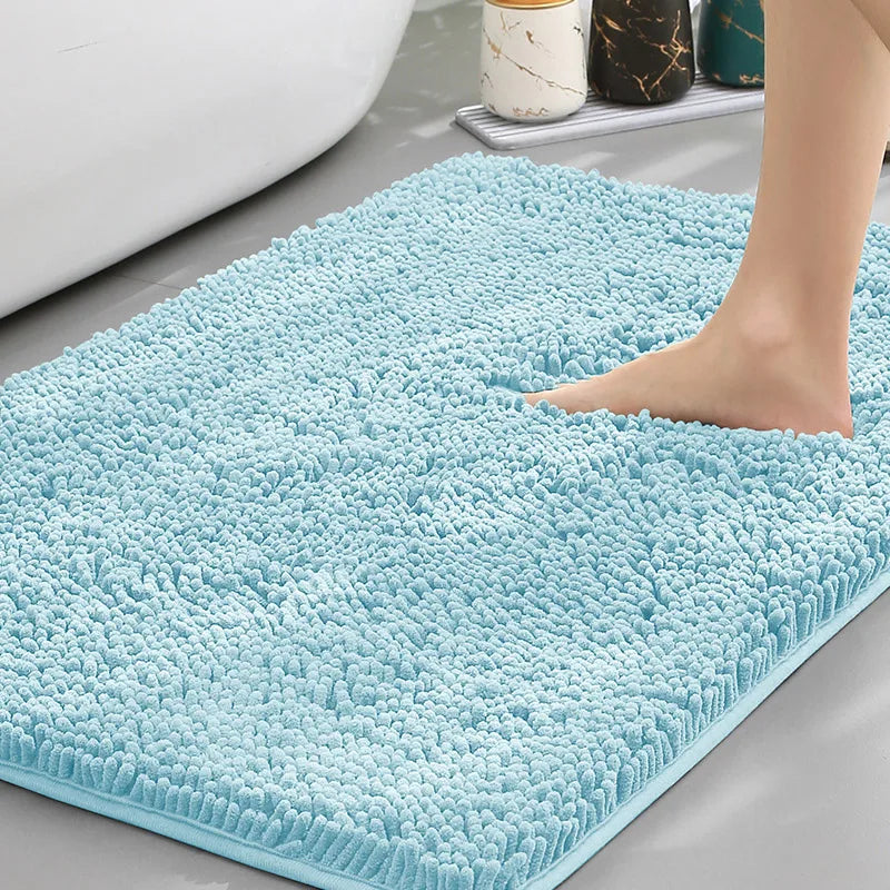 Cheap Chenille Bathroom Mat Absorbent Non-Slip Carpet Bathtub Living Room Door Rug Home Decor
