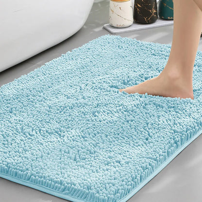 Cheap Chenille Bathroom Mat Absorbent Non-Slip Carpet Bathtub Living Room Door Rug Home Decor