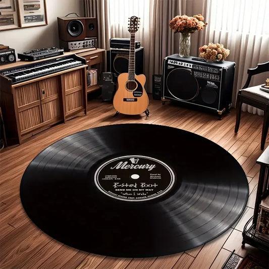 VIKAMA Vintage Record Anti-Slip Area Rug