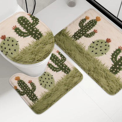 Summer Floral Bathroom Mat Absorbent Non-Slip Foot Rug Shower Room Toilet Entrance Door Carpet Home Decor