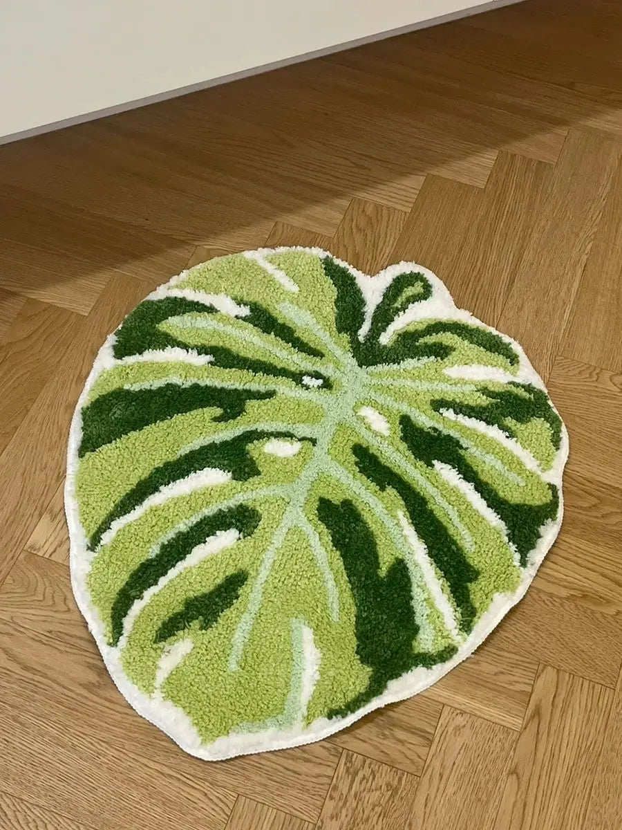 Monstera Leaf Tufted Non-Slip Rug