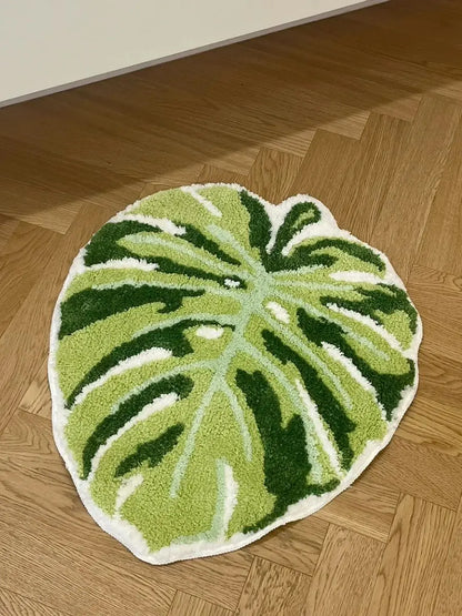 Monstera Leaf Tufted Non-Slip Rug