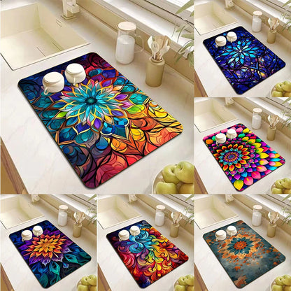 Abstract Mandala Absorbent Drying Mat