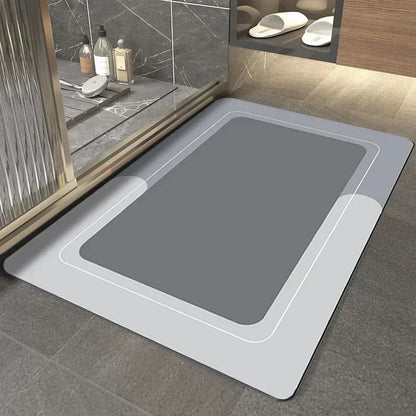 VIKAMA Splash & Seek Floor Mat Diatomaceous Earth Bath Rug Non-Slip Shower Mat for Quick Dry Safety