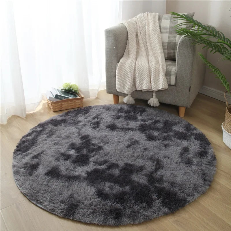 VIKAMA Pink Round Fluffy Princess Kids Area Rug