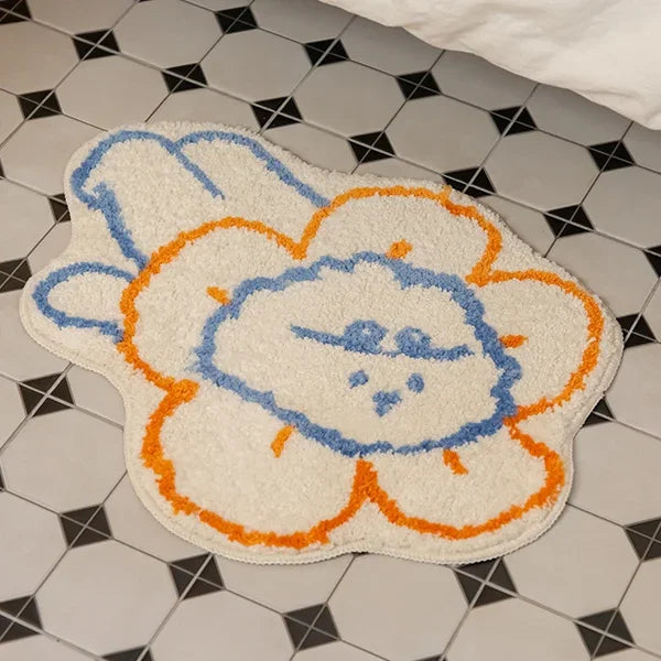 VIKAMA Cartoon Soft Cashmere-Feel Bedside Area Rug