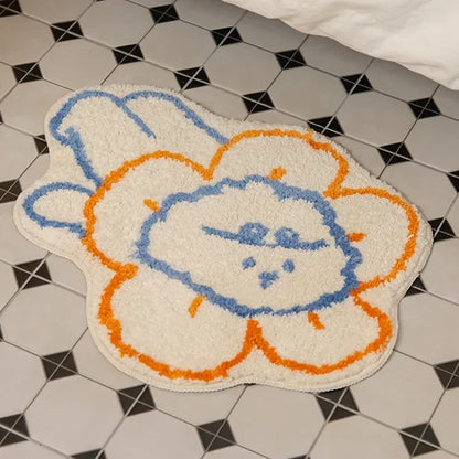 VIKAMA Cartoon Soft Cashmere-Feel Bedside Area Rug