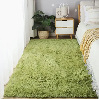 VIKAMA Solid Color Plush Fluffy Area Rug