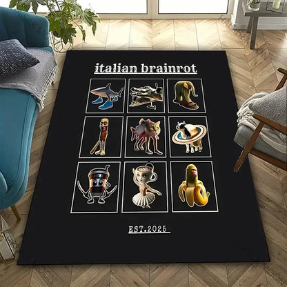 Funny Italian Brainrot Gaming Area Rug