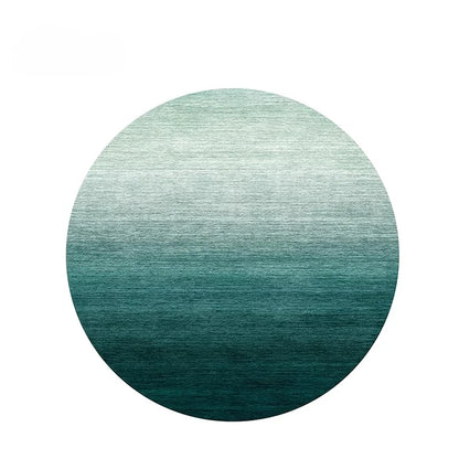 Modern Minimalist Green Round Plush Area Rug