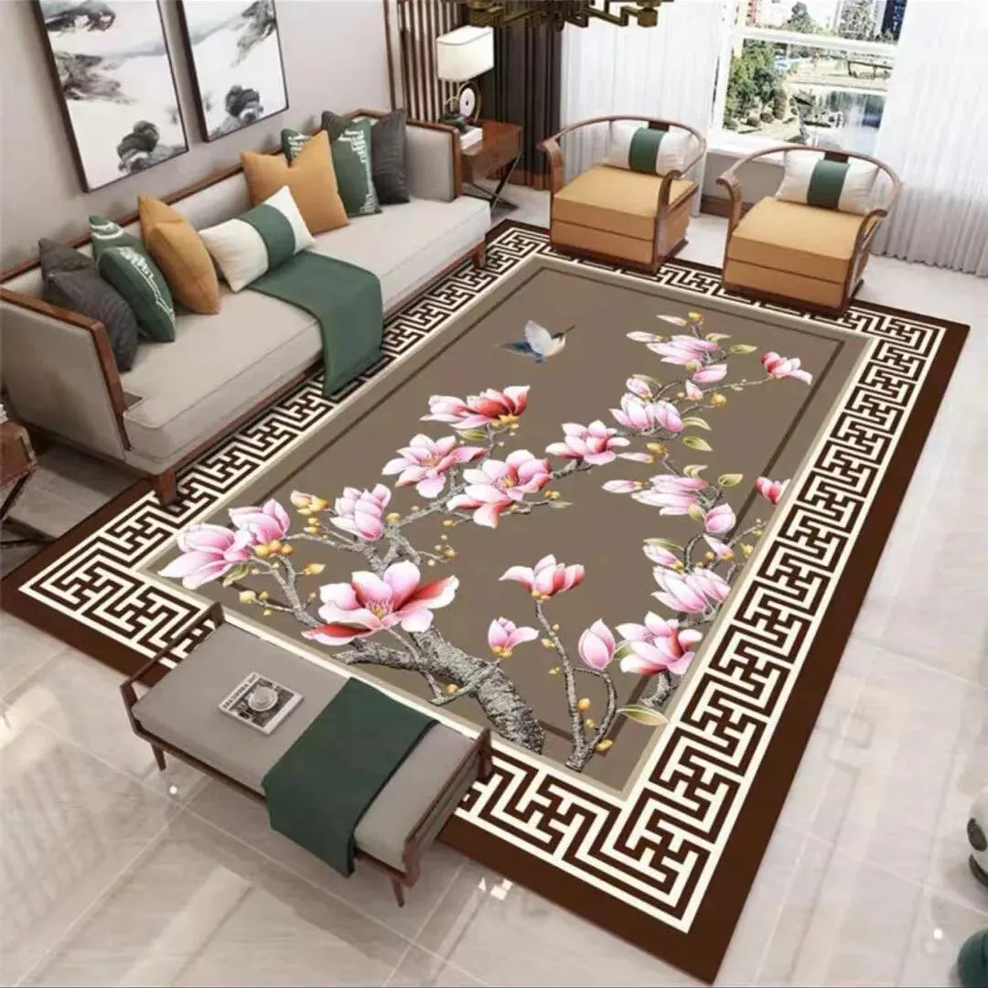 40×60 cm Modern Chinese Crystal Velvet Carpet Living Room Coffee Table Rug Blanket Simple Light European Style Sand Mat Home Decor