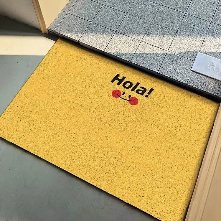 Solid color anti-dirt silk ring door mat