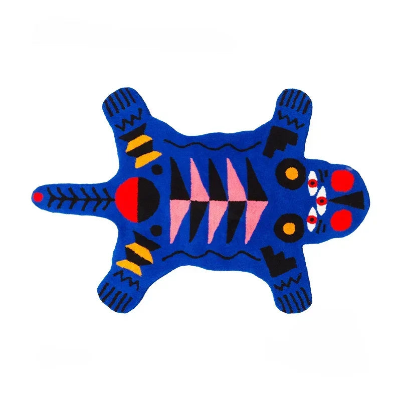 Orange Tiger & Pink Alligator Shaped Cute Decorative Area Rug