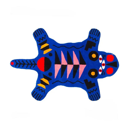 Orange Tiger & Pink Alligator Shaped Cute Decorative Area Rug