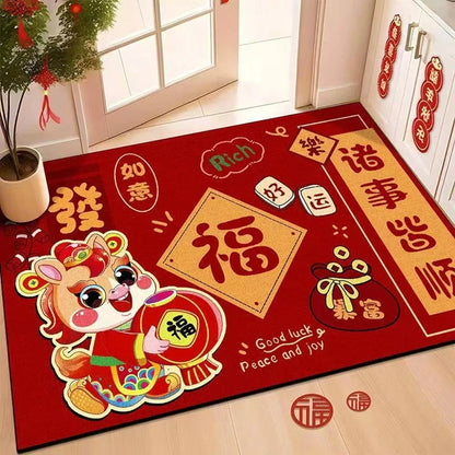 2026 Chinese New Year Greetings Non-Slip Doormat
