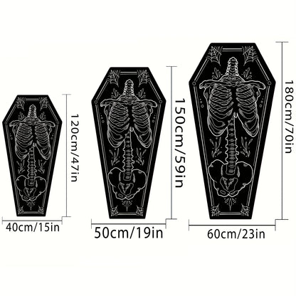 Gothic Coffin Skeleton Halloween Rug