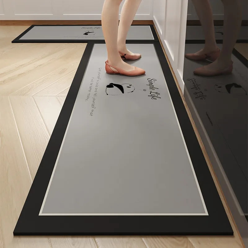 Long diatom mud oil-proof washable kitchen mat