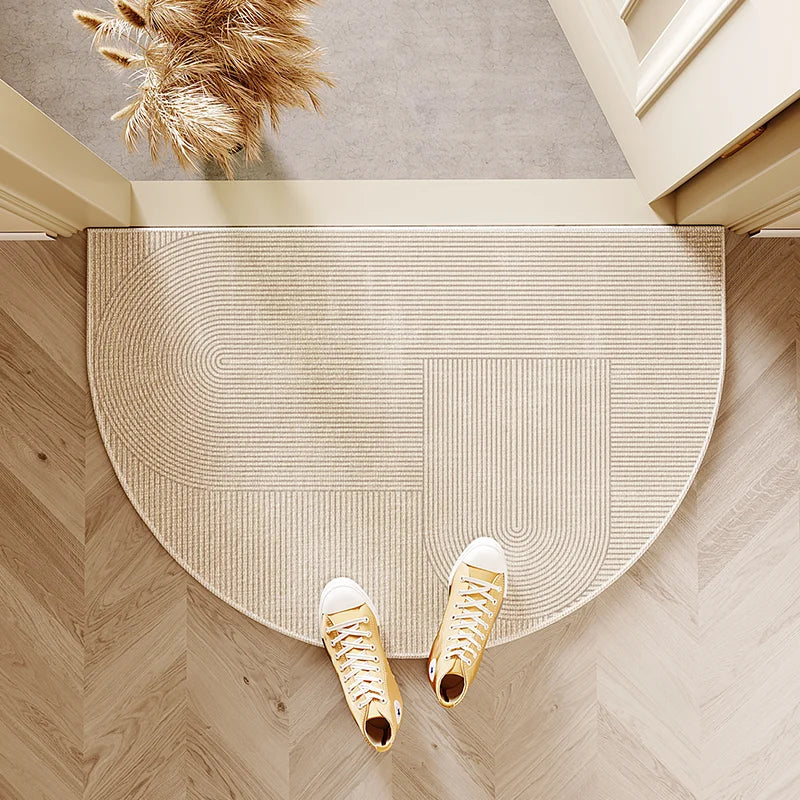 VIKAMA Modern Semi-Circular Entry Door Mat Non-Slip Dirt-Resistant Kitchen Floor Carpet