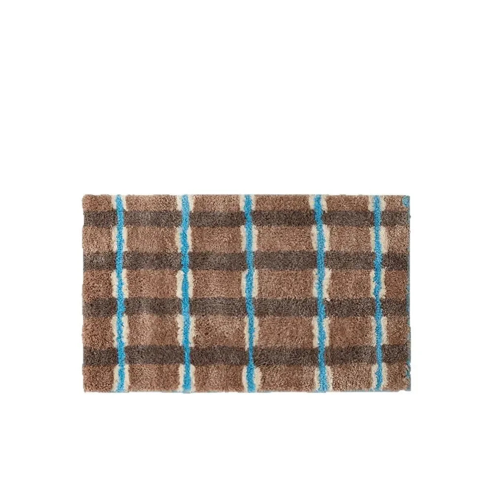 VIKAMA Korean-Style Soft Shaggy Rug: Slip-Resistant, Water-Absorbent, and Washable Bathroom and Entryway Decor Rug