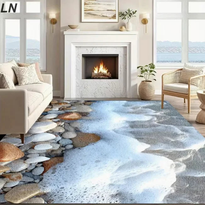 3D water pool rock illusion rug