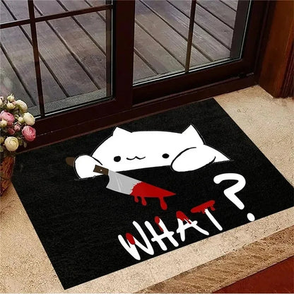 VIKAMA Funny Cat Quote Non-Slip Doormat