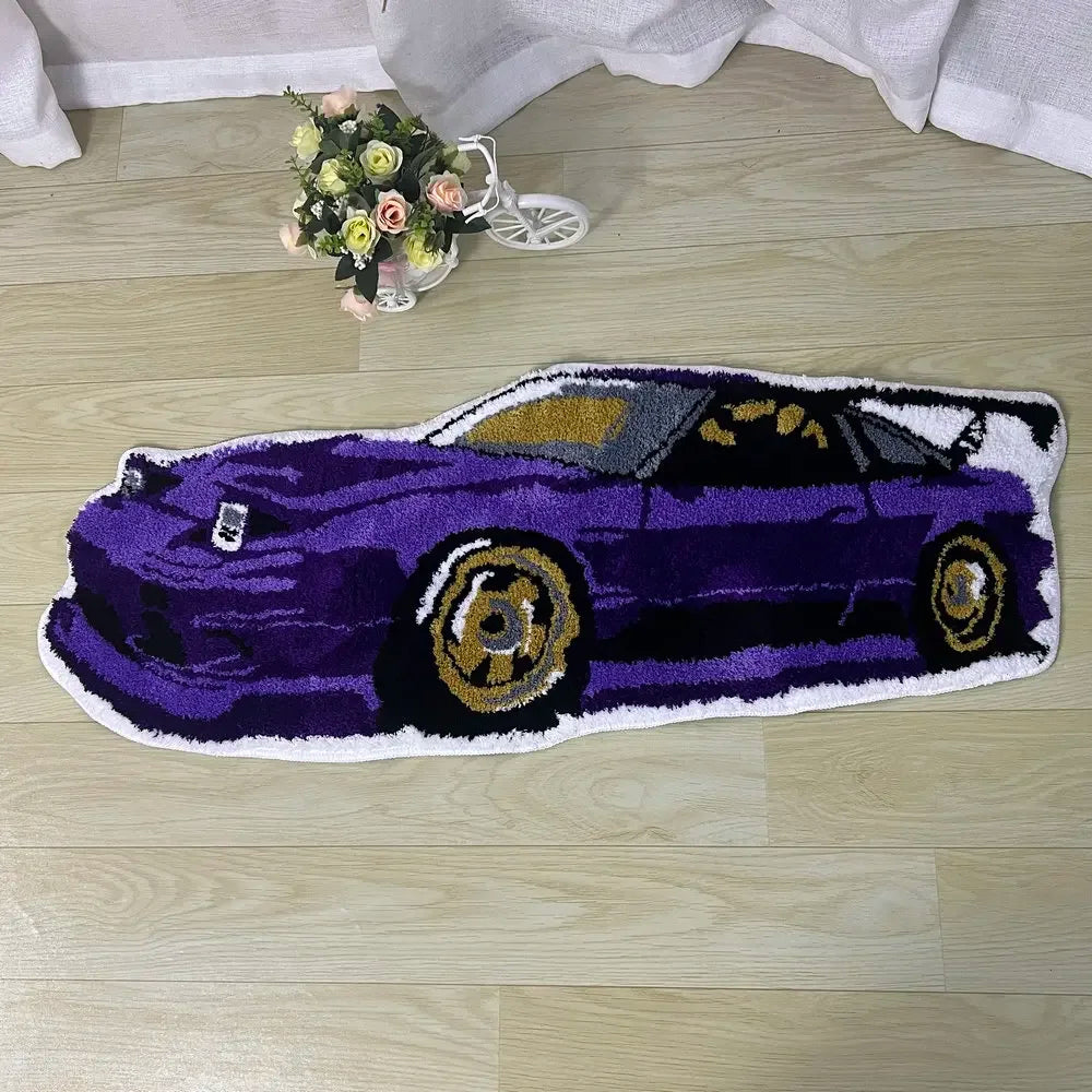 Racing car soft non-slip floor rug