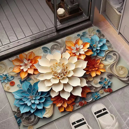 3D Oil Painting Diatomaceous Earth Mat Absorbent Quick-Dry Non-Slip Bathroom Door Floor Rug Home Decor