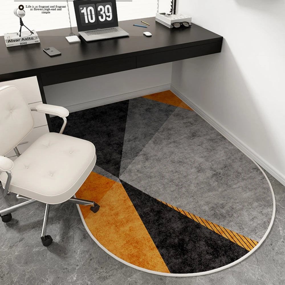 VIKAMA Geometric Computer Chair Floor Mat Non-Slip Office Bedroom Desk Protection Carpet