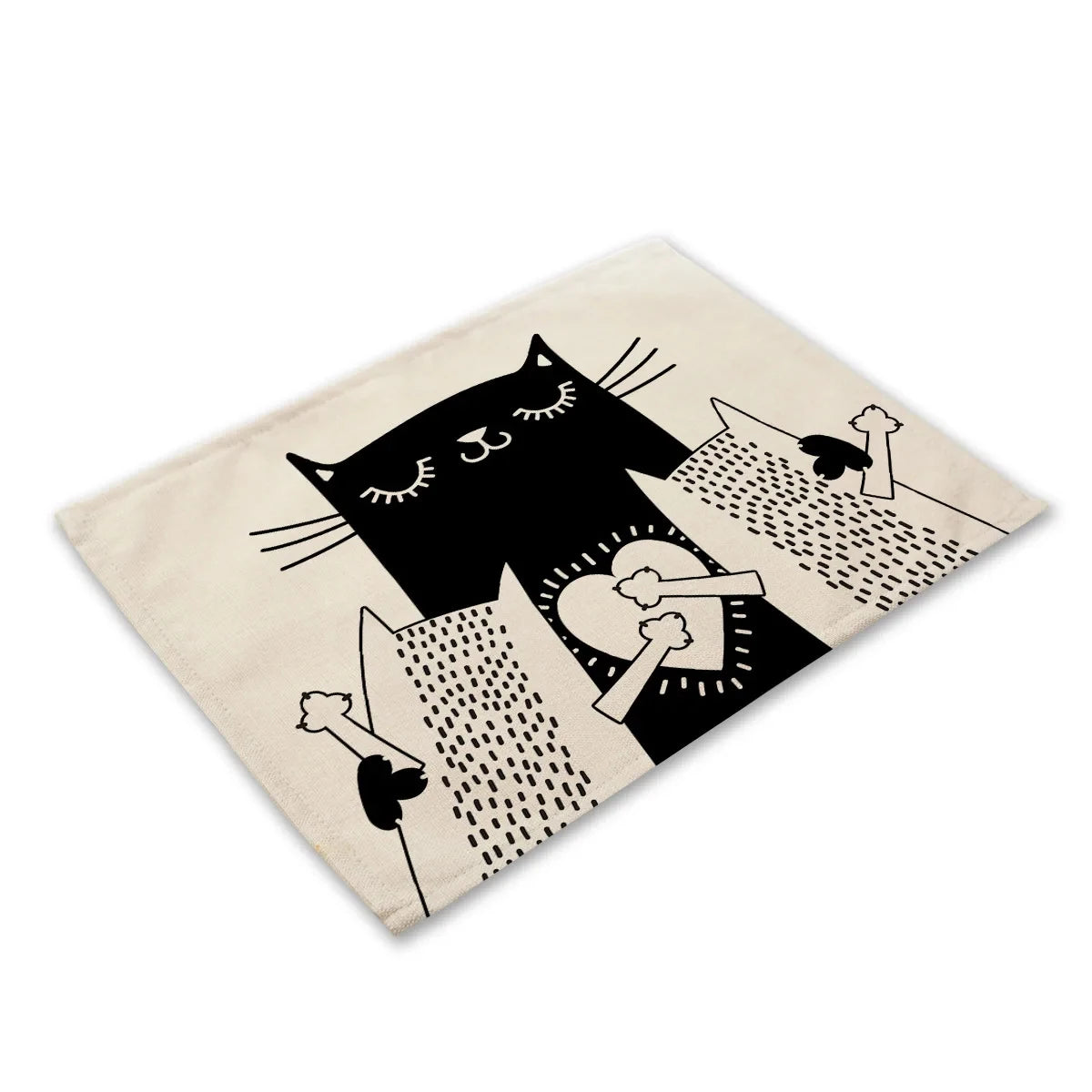 Cute Black Cat Kitchen Placemat Set