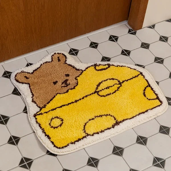 VIKAMA Cartoon Soft Cashmere-Feel Bedside Area Rug